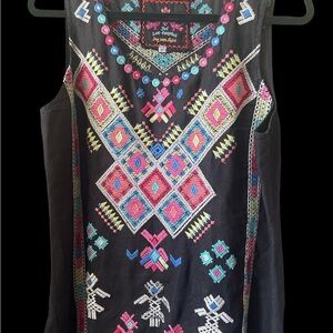 Johnny Was Los Angeles Vibrant Embroidered Sleeveless Top